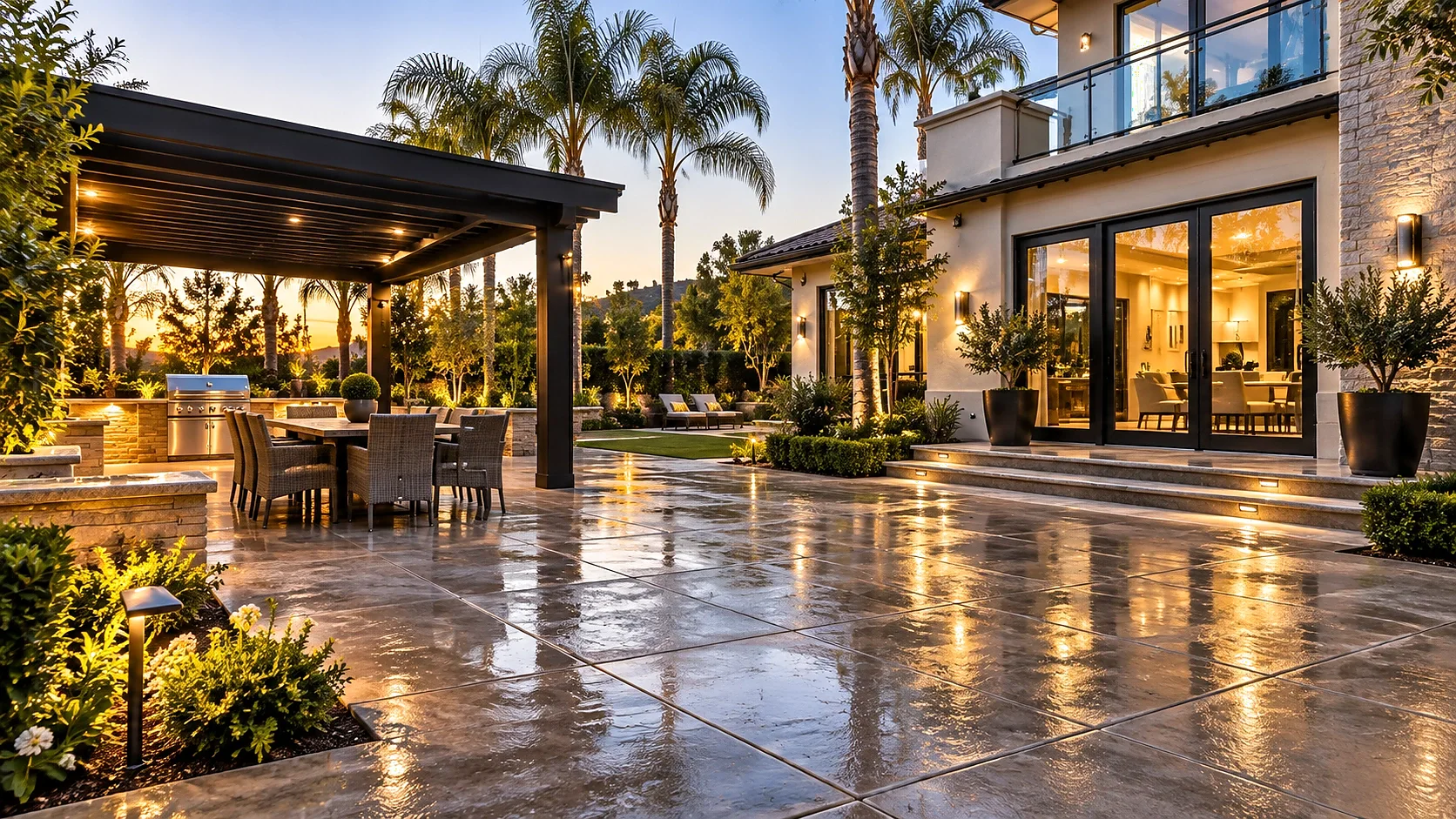 Residential patio and outdoor living area