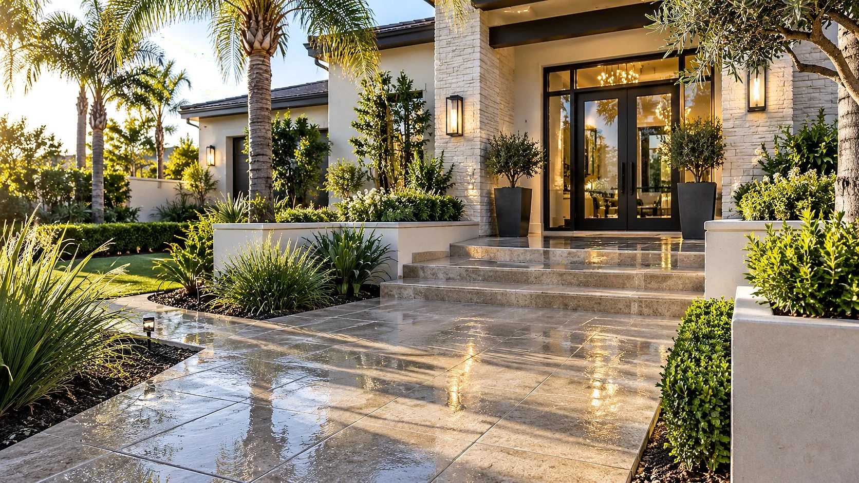 Residential walkway and entryway